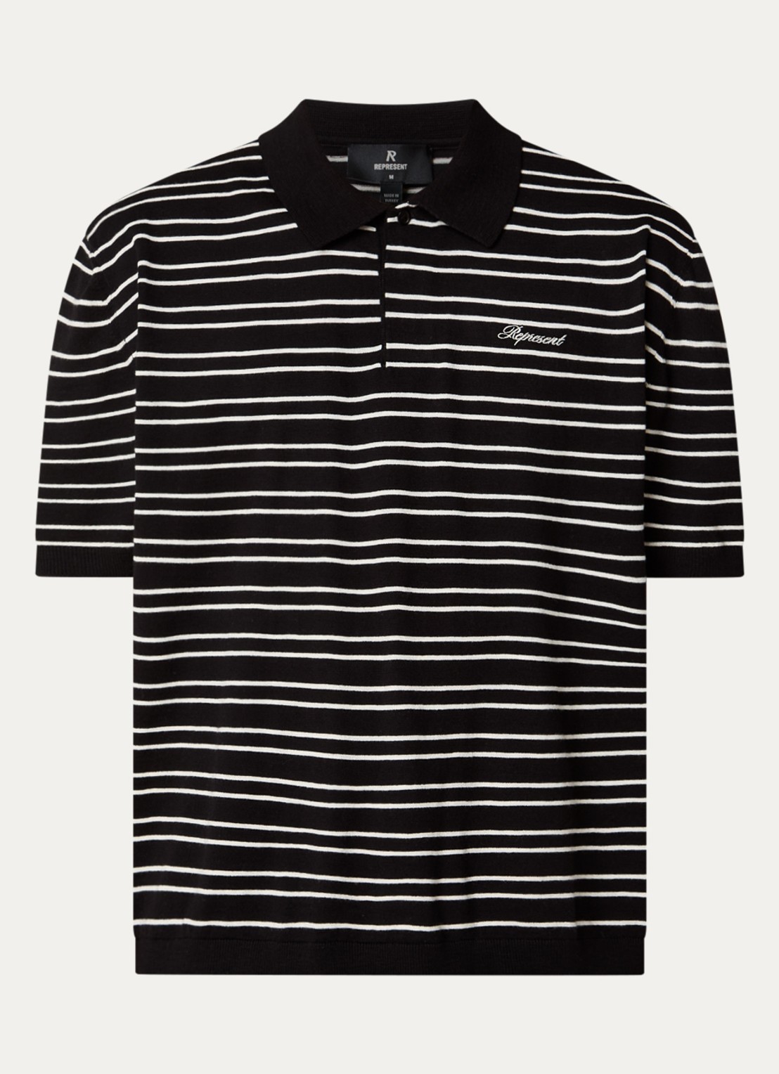 Represent California regular fit polo met logo - voorkant zwart