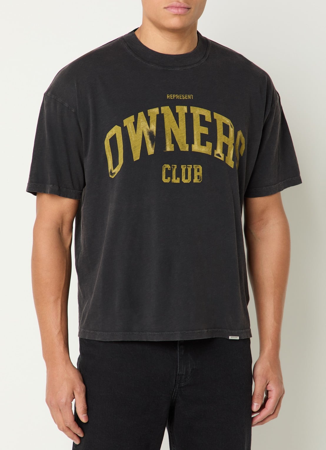 Represent College T-shirt met logoprint - detail 3 antraciet