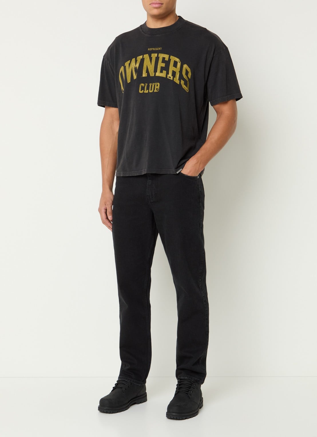Represent College T-shirt met logoprint - voorkant 2 antraciet