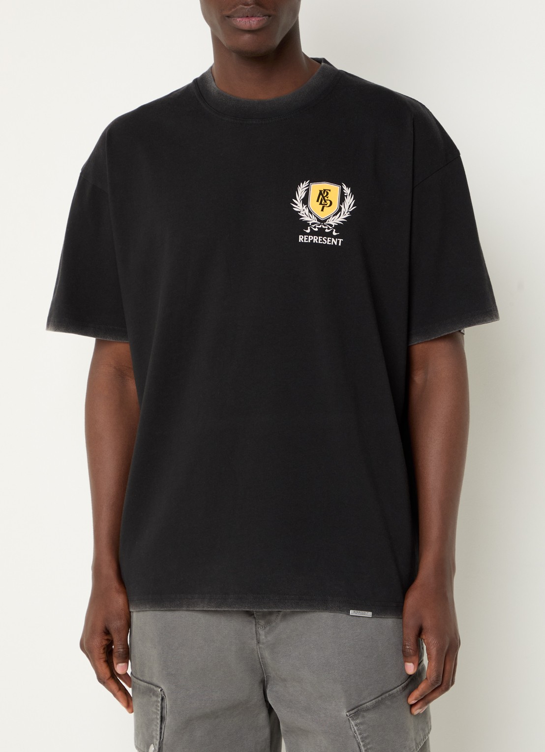 Represent Crest T-shirt met logo- en backprint - achterkant 4 zwart