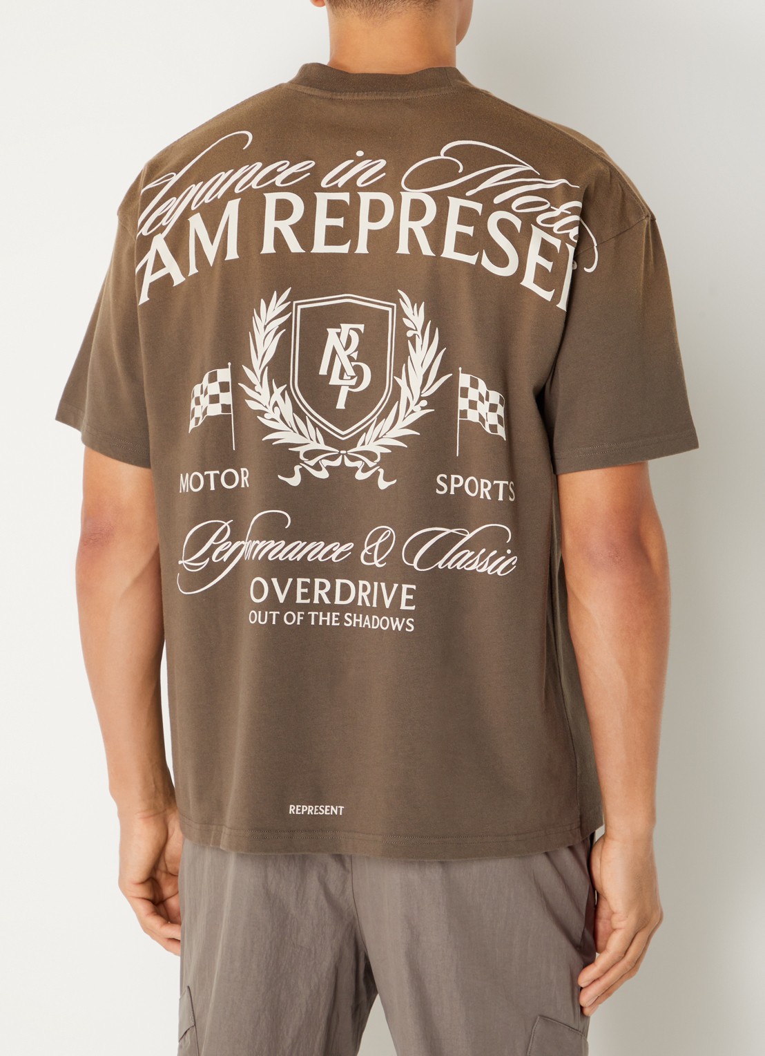 Represent Crest T-shirt met logo- en backprint - detail 4 legergroen