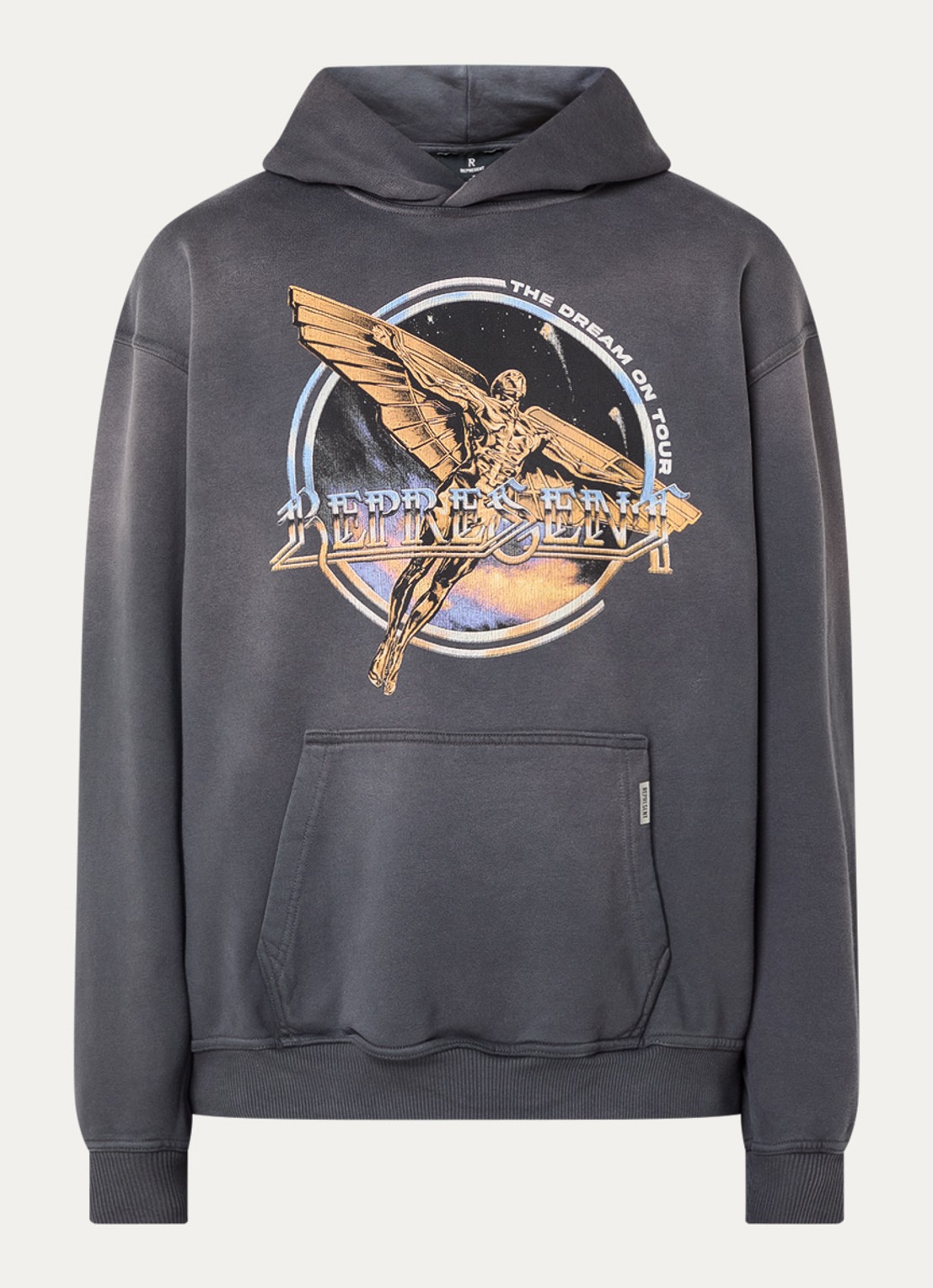 Represent Golden Tour hoodie met print - voorkant antraciet