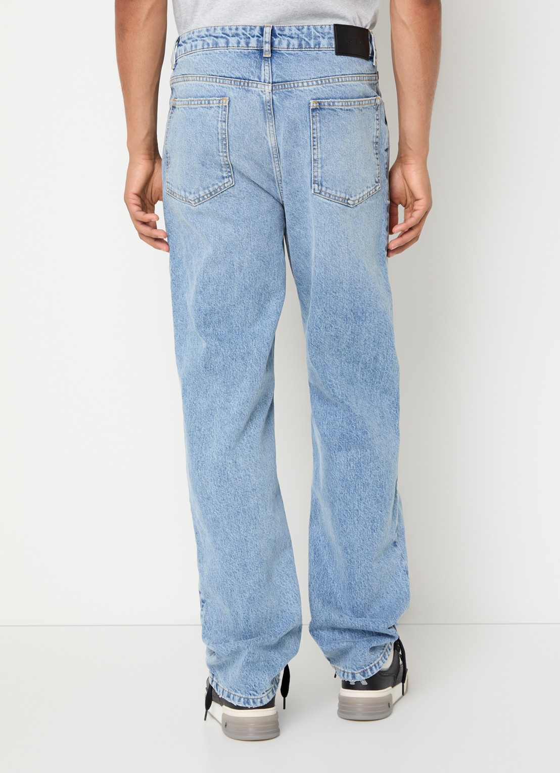 Represent Heaton straight fit jeans met lichte wassing - achterkant 5 indigo