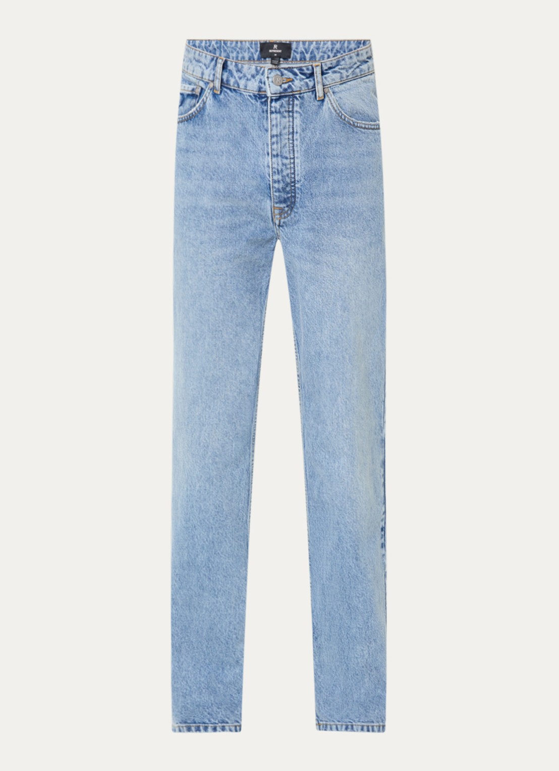 Represent Heaton straight fit jeans met lichte wassing - voorkant 3 indigo