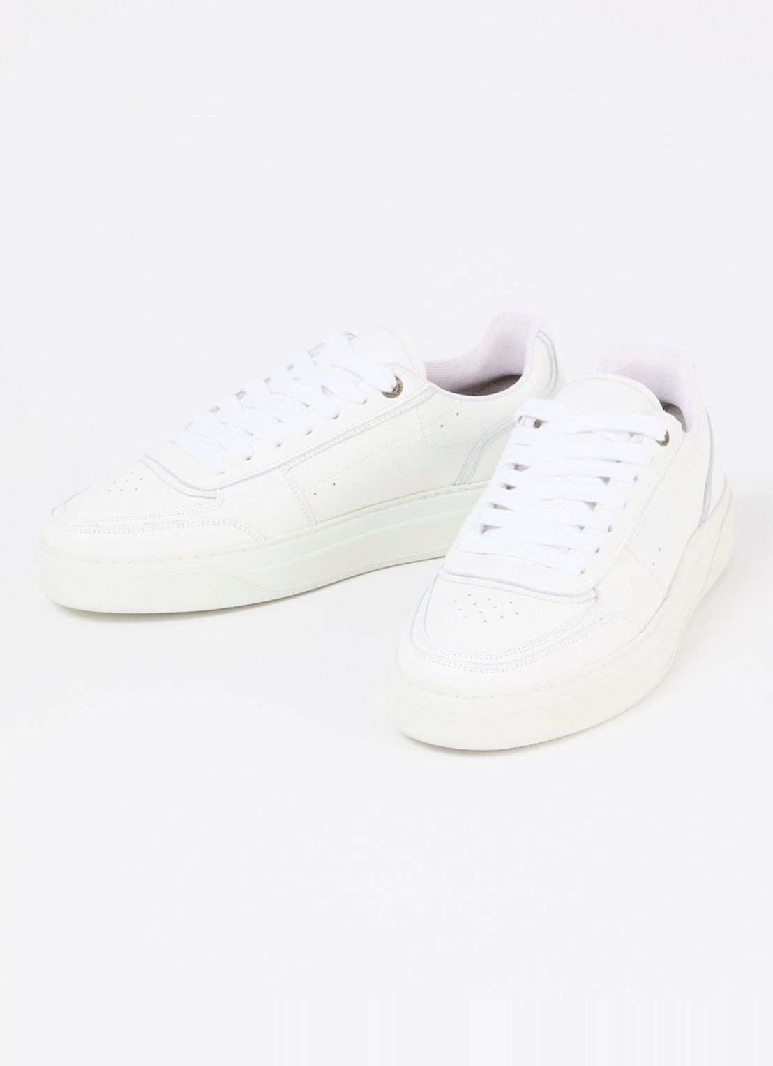 Represent Initial sneaker van leer met structuur - detail 3 wit