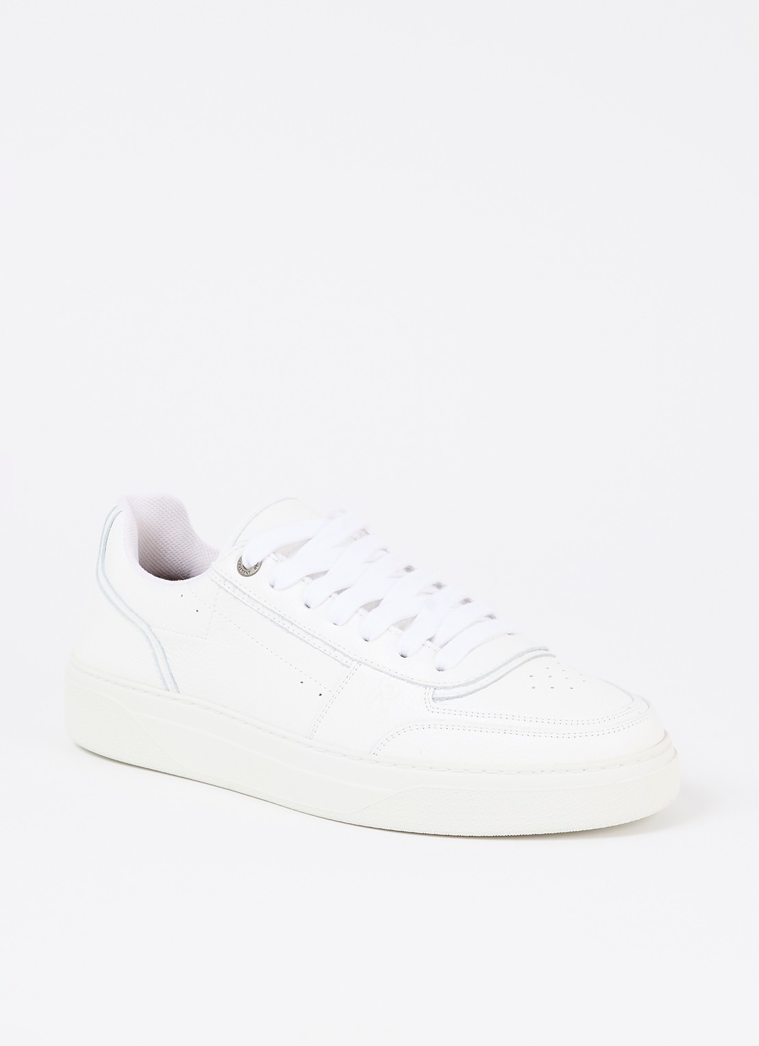 Represent Initial sneaker van leer met structuur - voorkant 2 wit