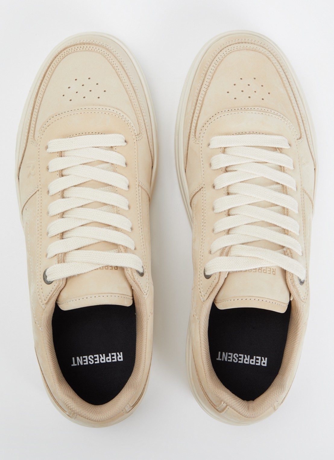 Represent Initial sneaker van nubuck - detail 3 creme