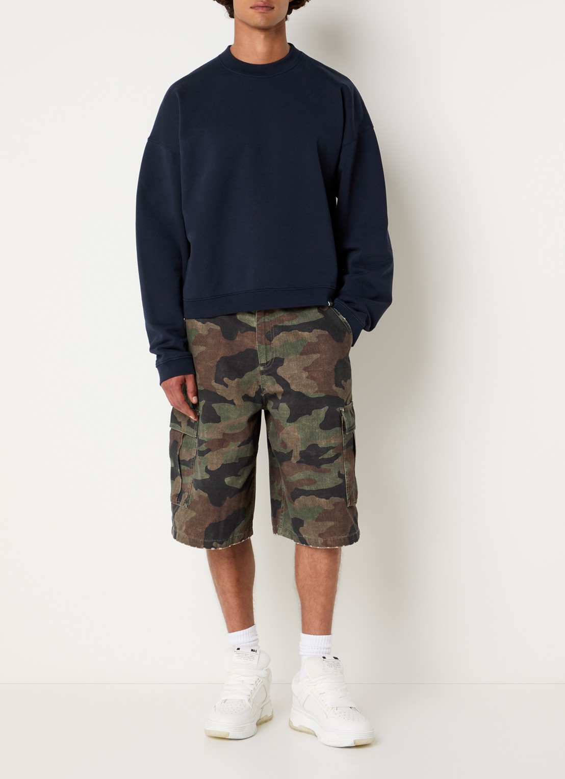 Represent Initial sweater met stretch - voorkant 3 donkerblauw