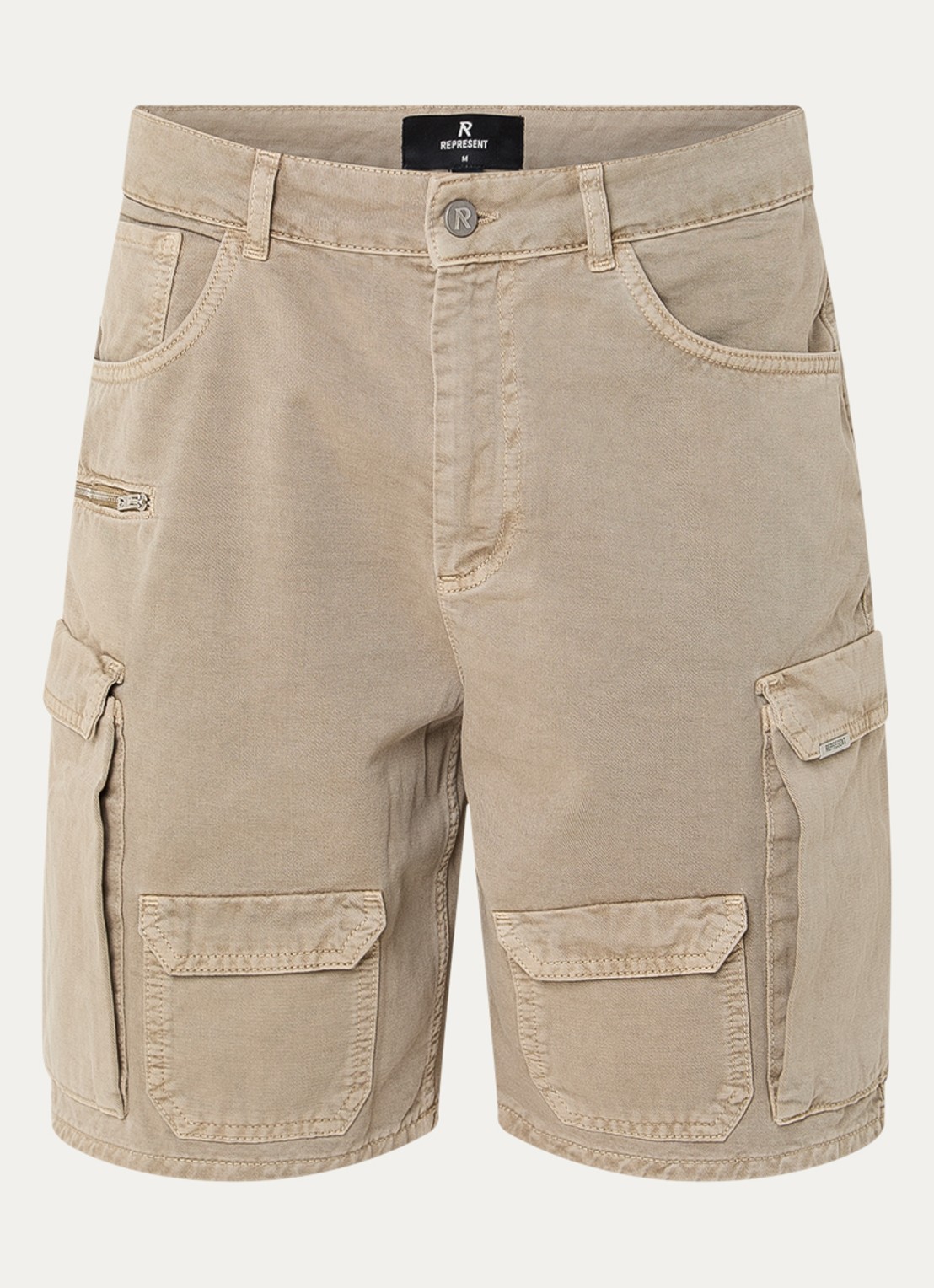 Represent Loaded korte cargobroek met klepzakken - voorkant camel