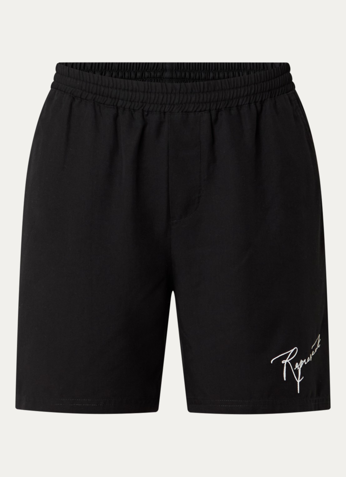 Represent Love And Kisses straight fit korte joggingbroek met steekzakken - voorkant 2 zwart