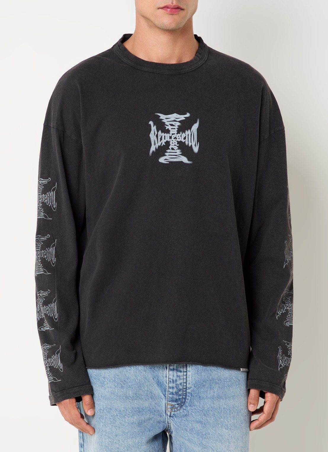 Represent MH longsleeve met logo- en backprint - achterkant 4 zwart
