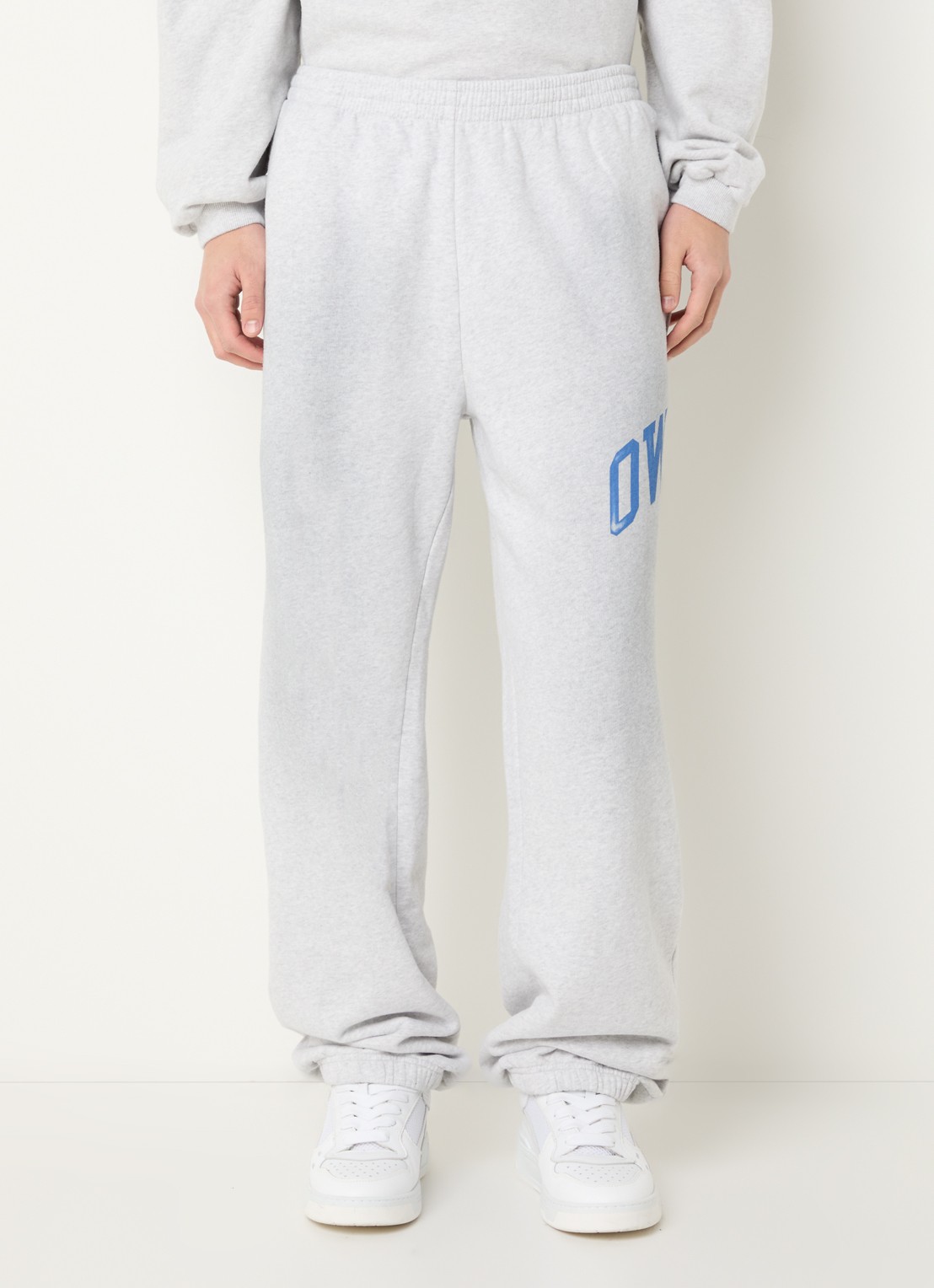 Represent Mid waist tapered fit joggingbroek met logo - detail 2 lichtgrijs