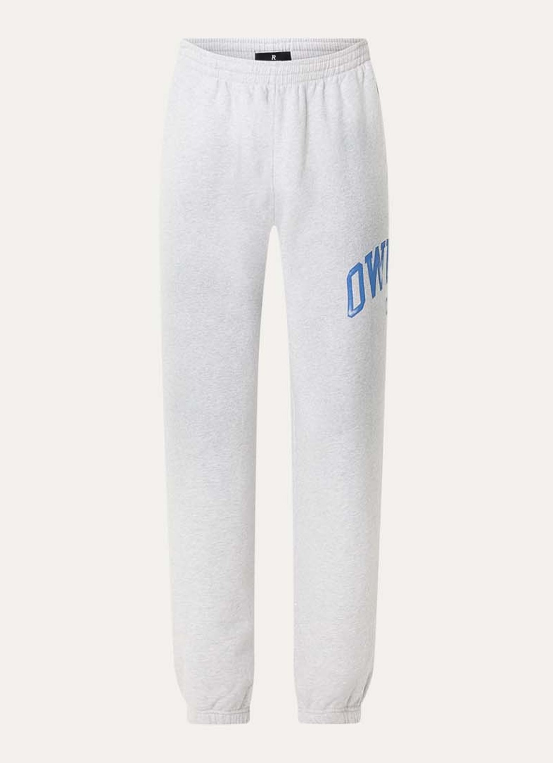 Represent Mid waist tapered fit joggingbroek met logo - voorkant 4 lichtgrijs