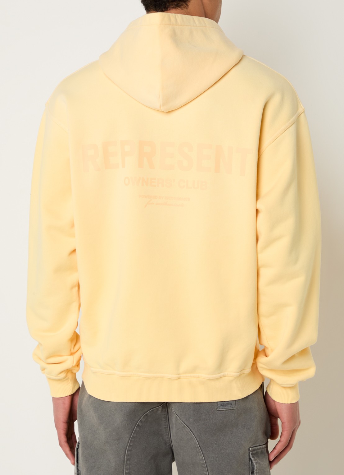 Represent Owners Club hoodie met logo- en backprint - detail 3 geel