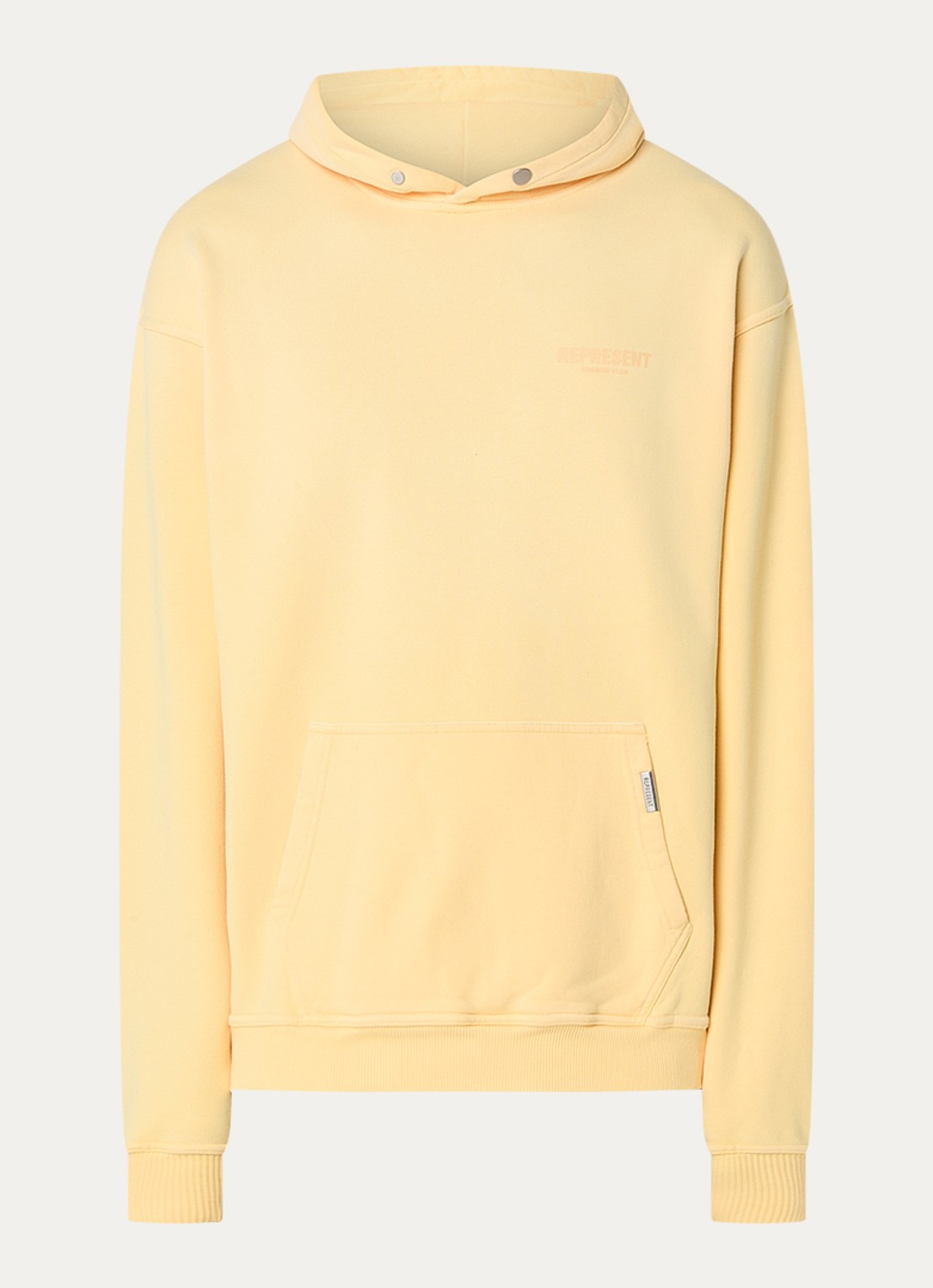 Represent Owners Club hoodie met logo- en backprint - voorkant geel