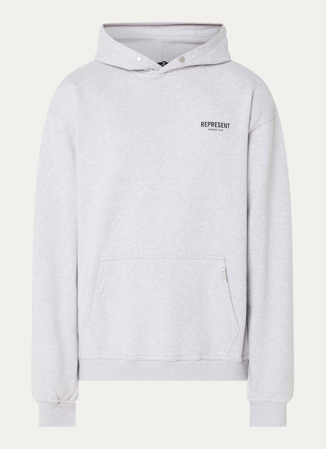 Represent Owners Club hoodie met logo- en backprint - voorkant grijsmele