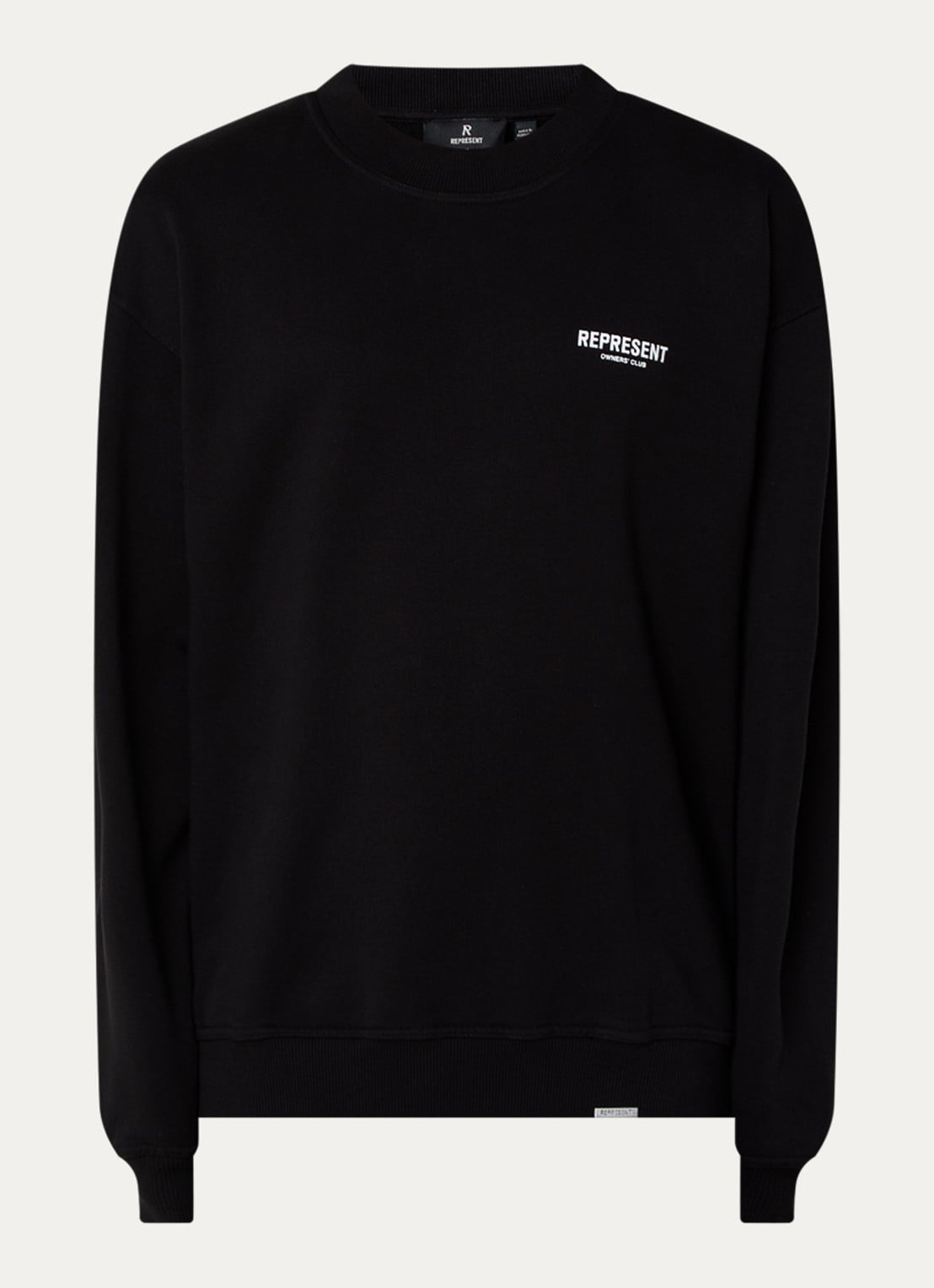 Represent Owners Club sweater met logo- en backprint - voorkant 2 zwart
