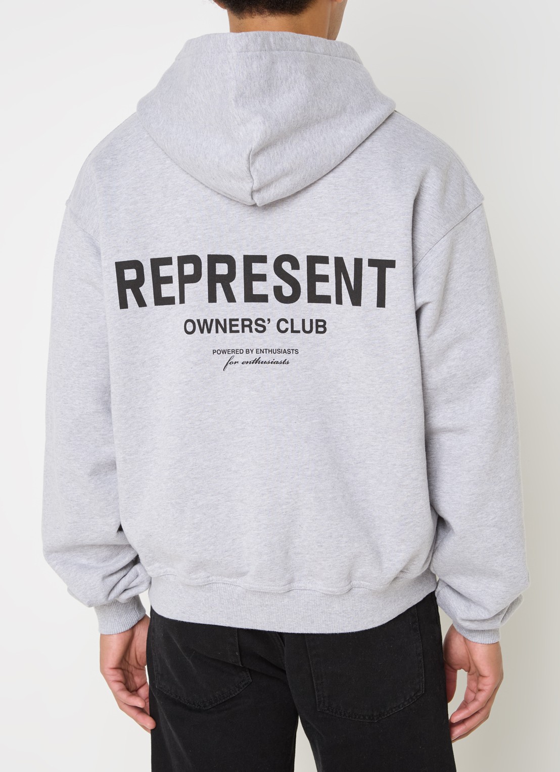 Represent Owners Club sweatvest met logo- en backprint - detail 2 grijsmele