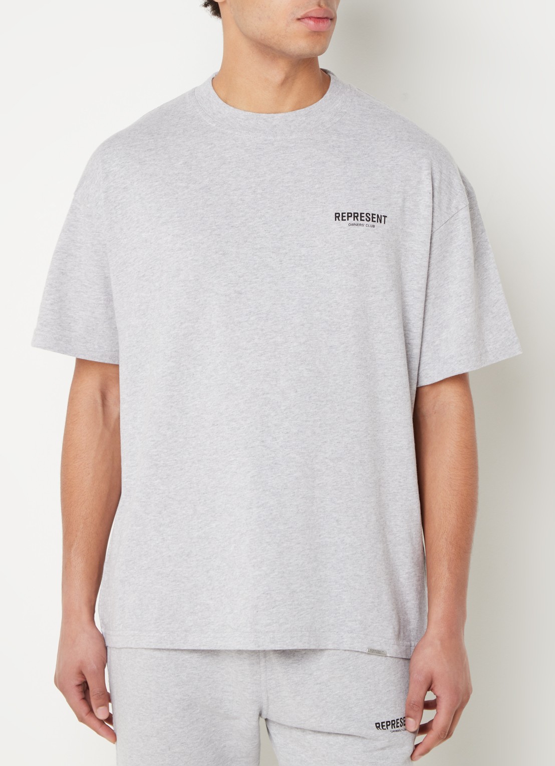 Represent Owners Club T-shirt met logo- en backprint - achterkant 4 grijsmele