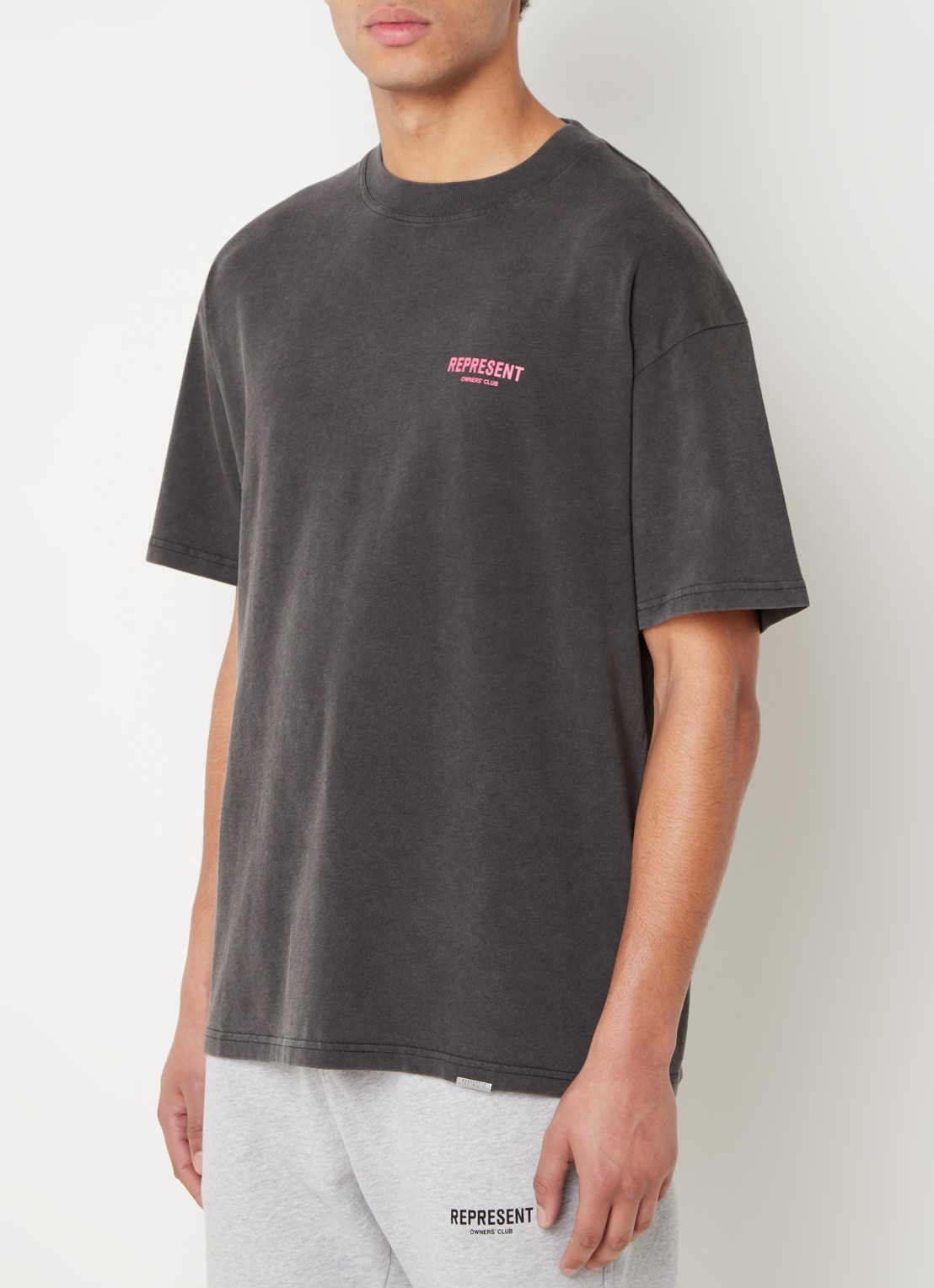 Represent Owners Club T-shirt met logo- en backprint - achterkant donkergrijs