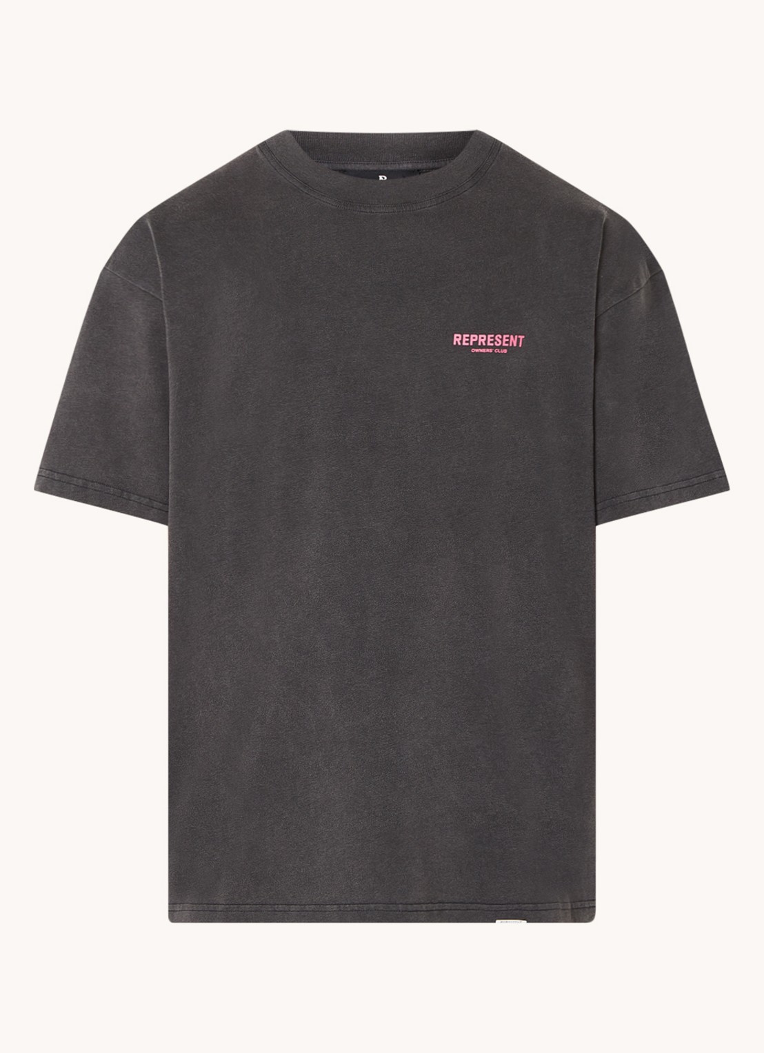 Represent Owners Club T-shirt met logo- en backprint - voorkant 2 donkergrijs