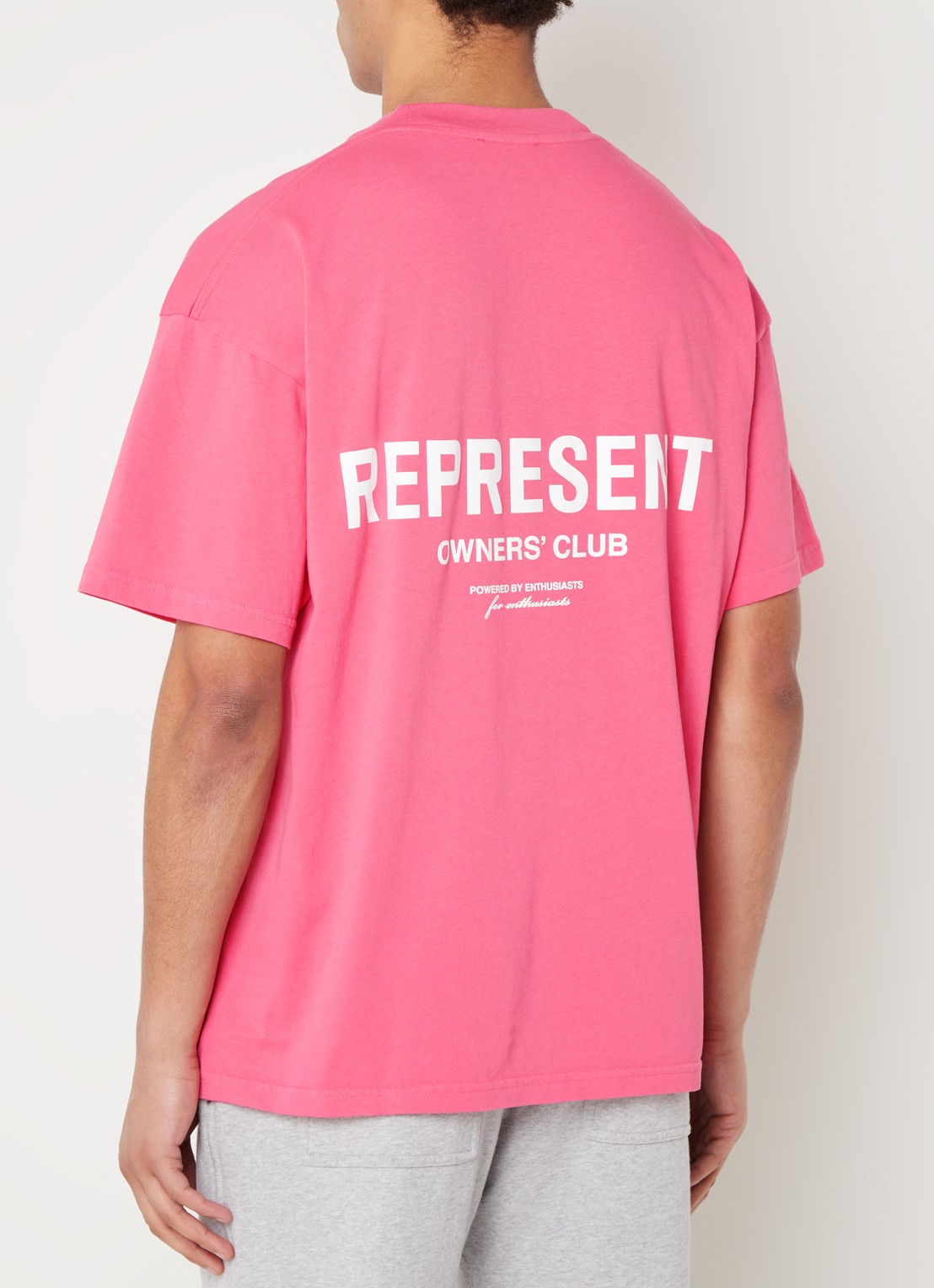 Represent Owners Club T-shirt met logo- en backprint - detail 2 roze