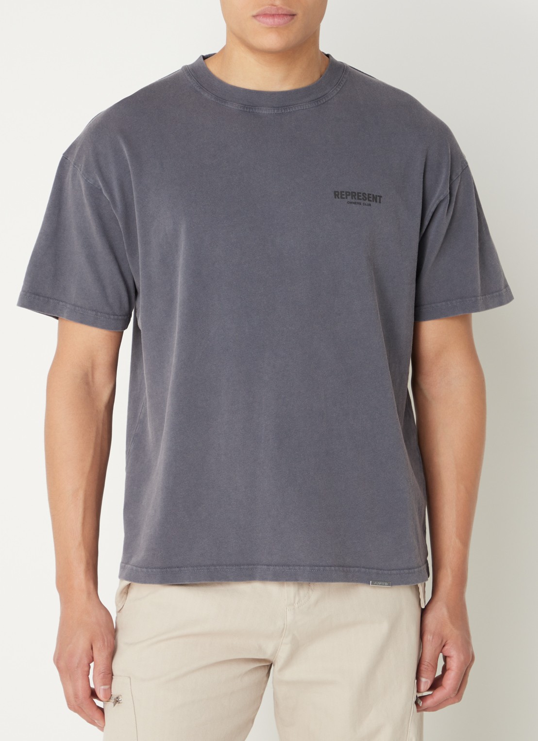 Represent Owners Club T-shirt met logo- en backprint - achterkant 4 antraciet