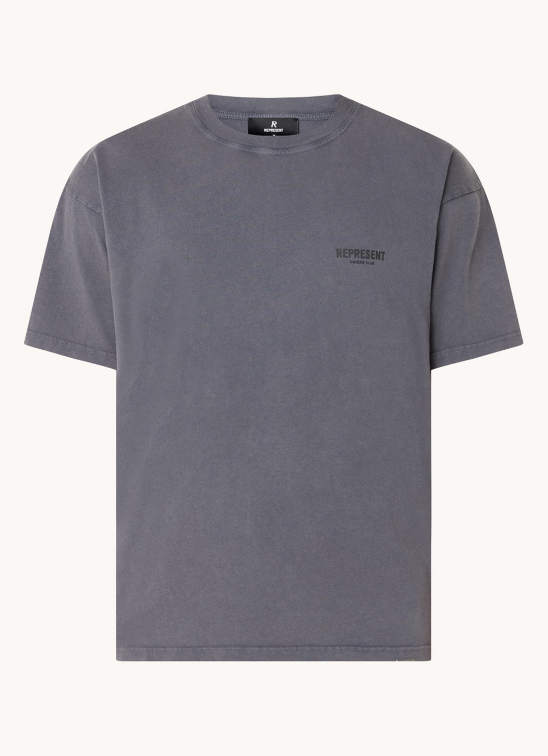 Represent Owners Club T-shirt met logo- en backprint - voorkant antraciet