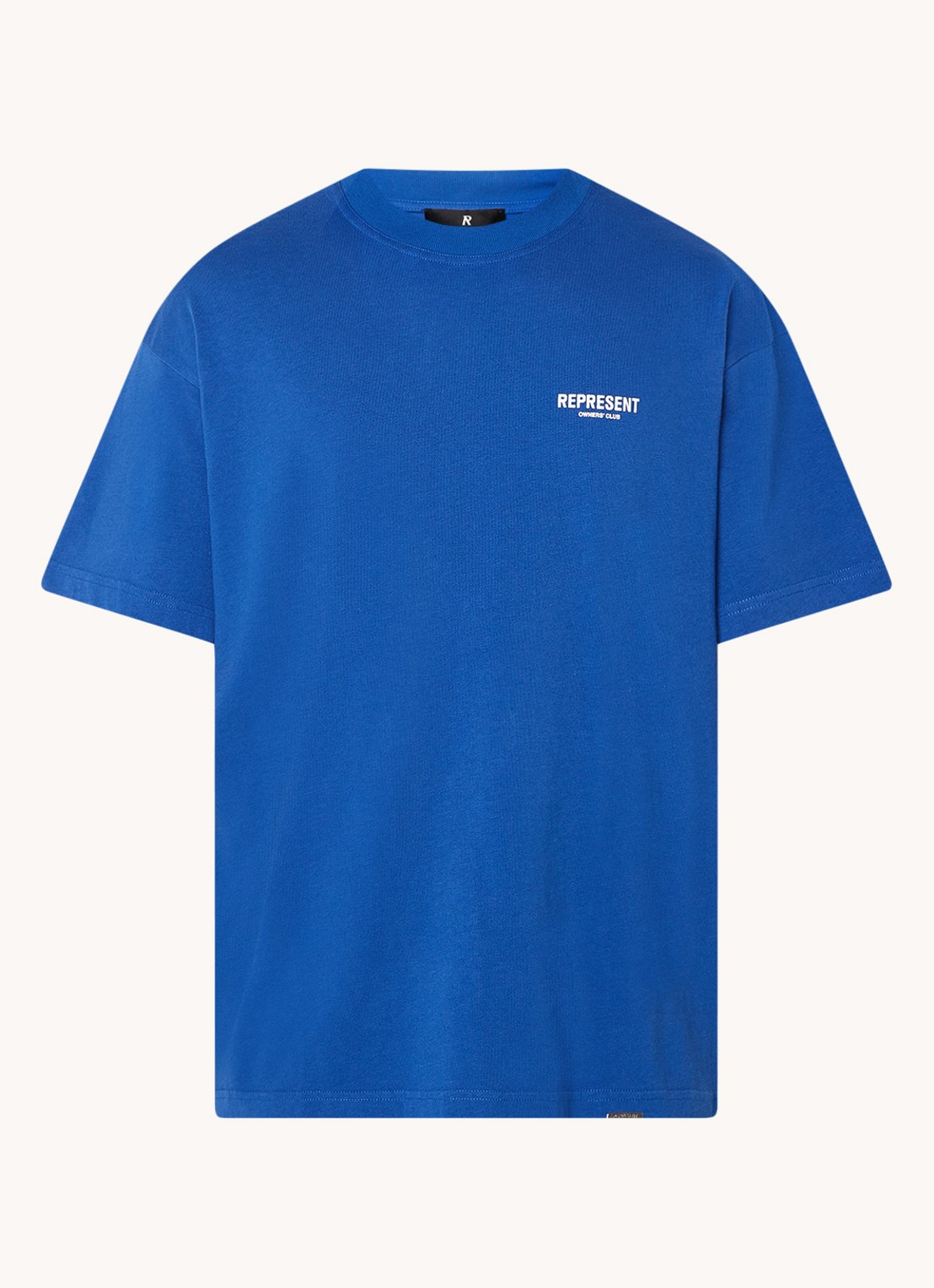 Represent Owners Club T-shirt met logo- en backprint - voorkant 3 kobaltblauw