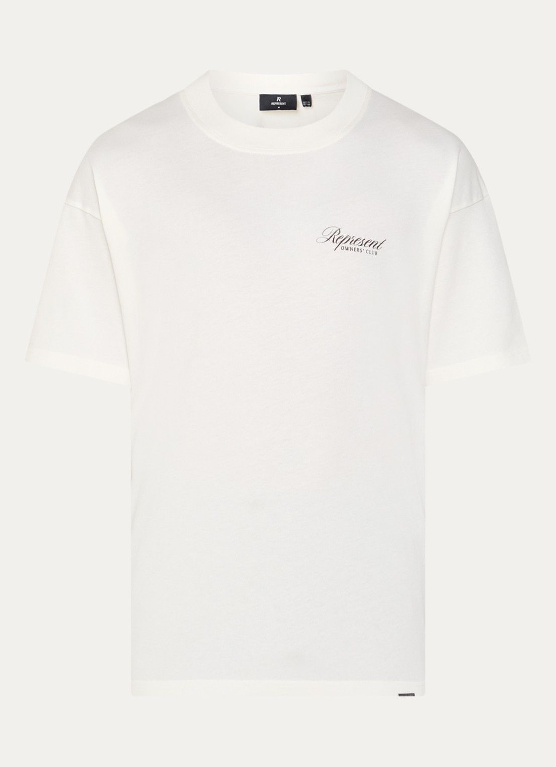 Represent Owners Club T-shirt met logo- en backprint - voorkant 3 gebroken wit