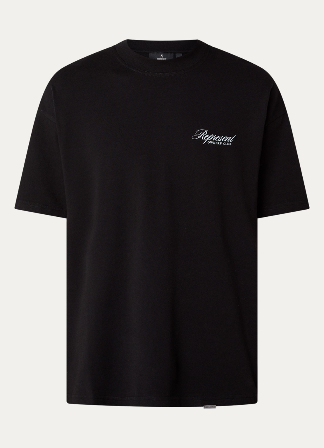 Represent Owners Club T-shirt met logo- en backprint - voorkant 3 zwart