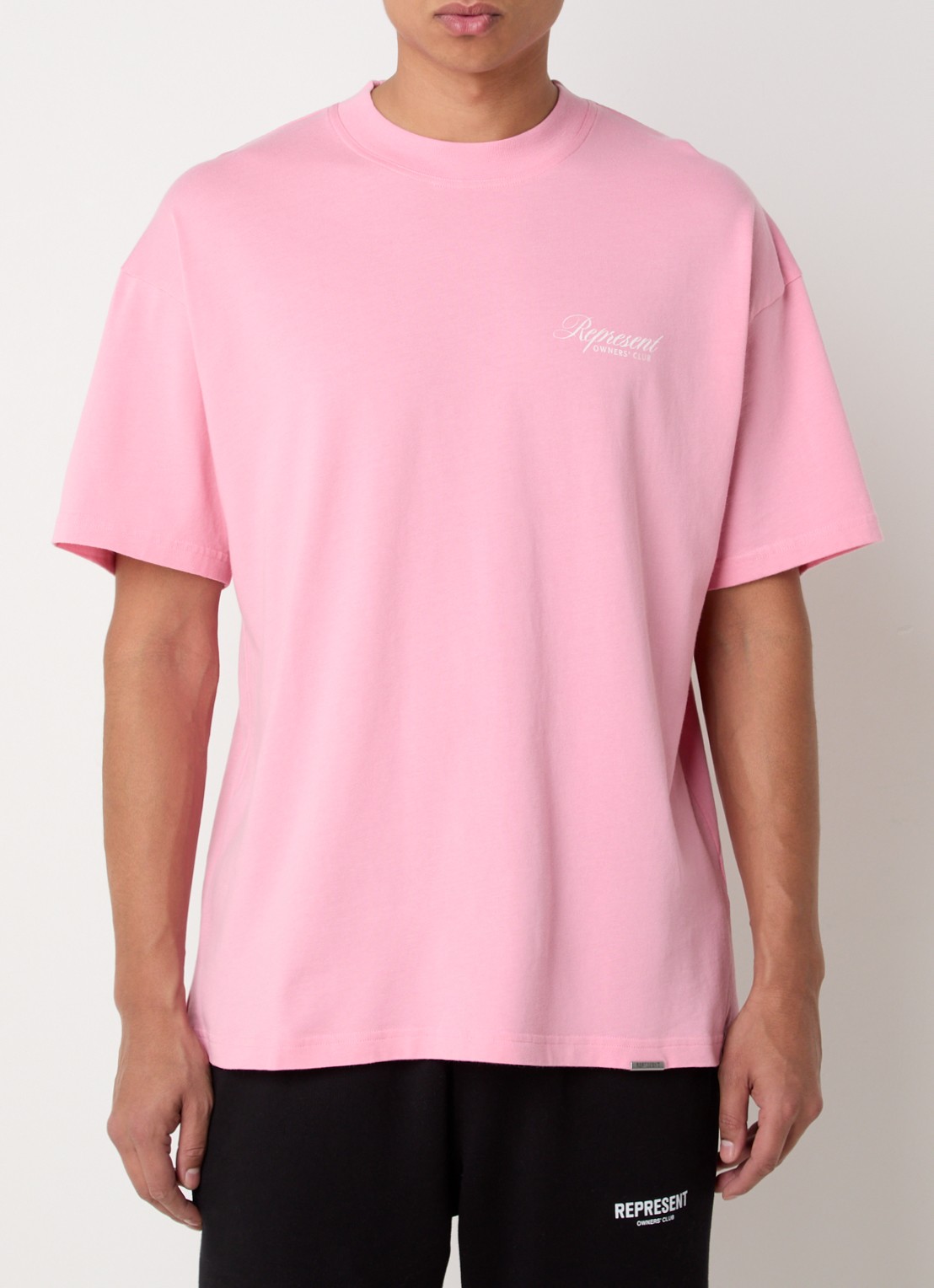 Represent Owners Club T-shirt met logo- en backprint - achterkant roze