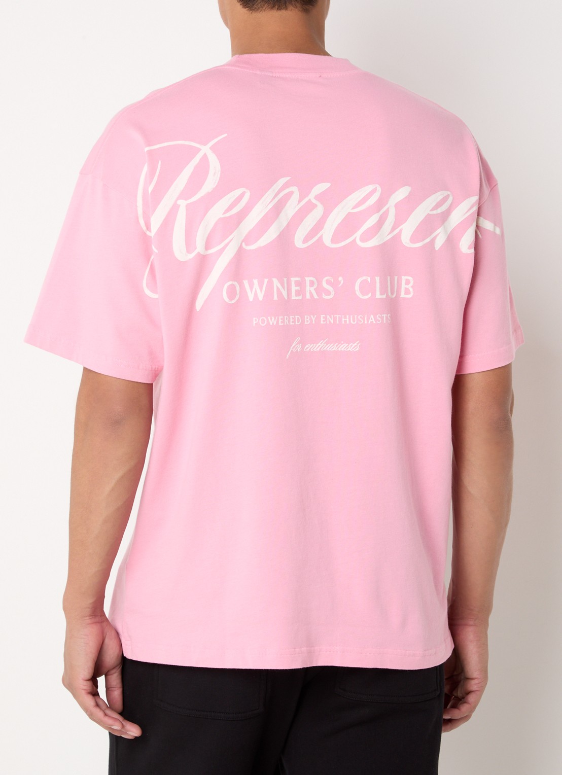 Represent Owners Club T-shirt met logo- en backprint - detail 4 roze