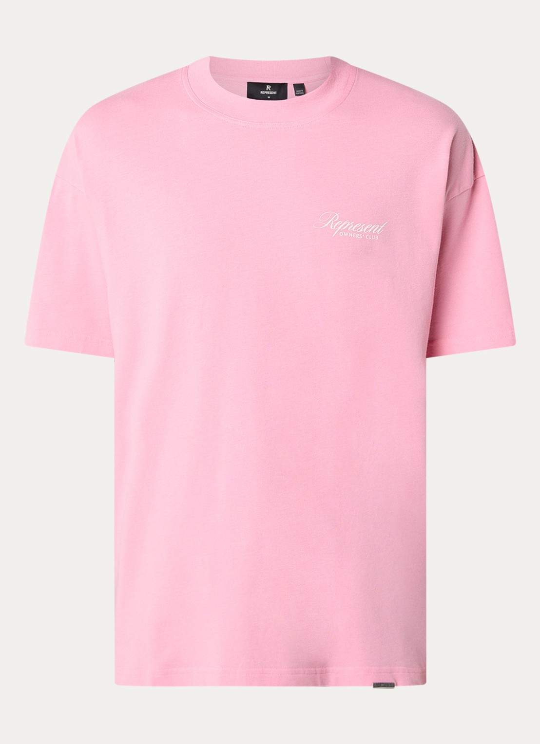 Represent Owners Club T-shirt met logo- en backprint - voorkant 2 roze