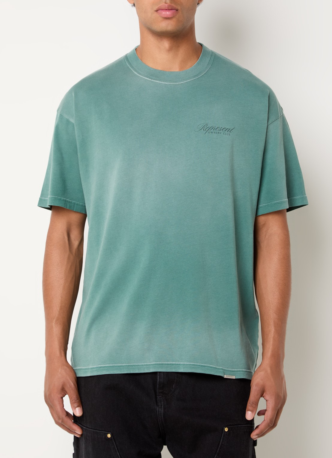 Represent Owners Club T-shirt met logo- en backprint  - achterkant zeegroen