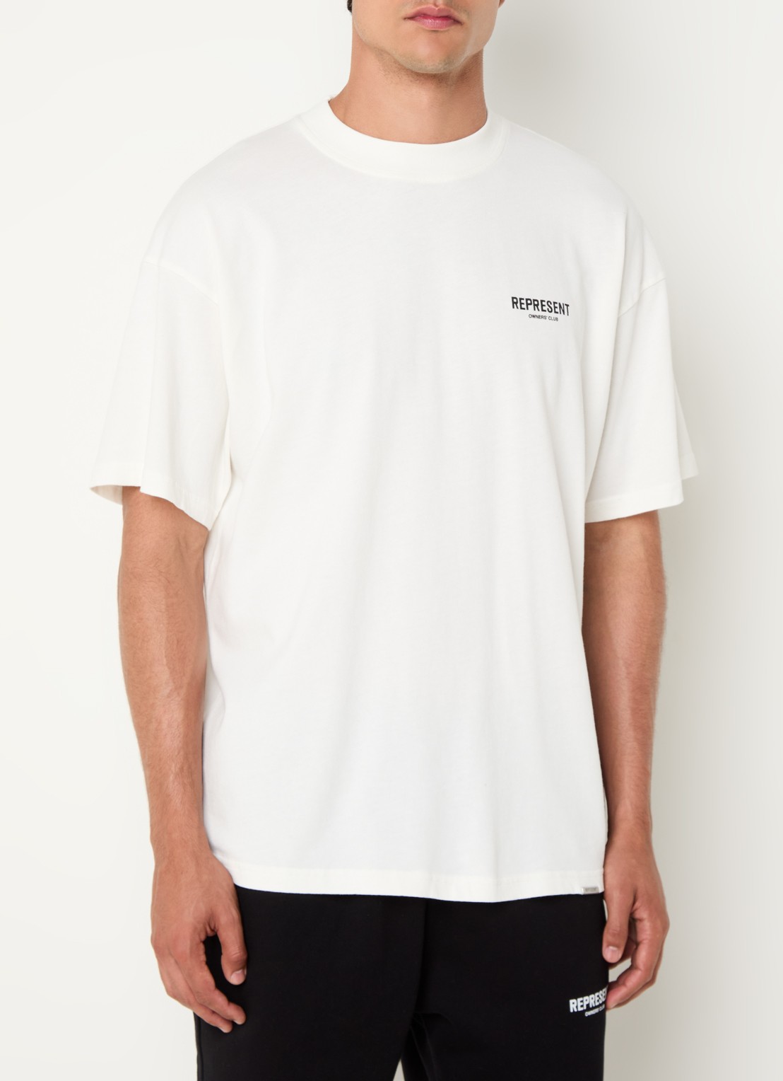Represent Owners Club T-shirt met logo- en backprint - achterkant wit