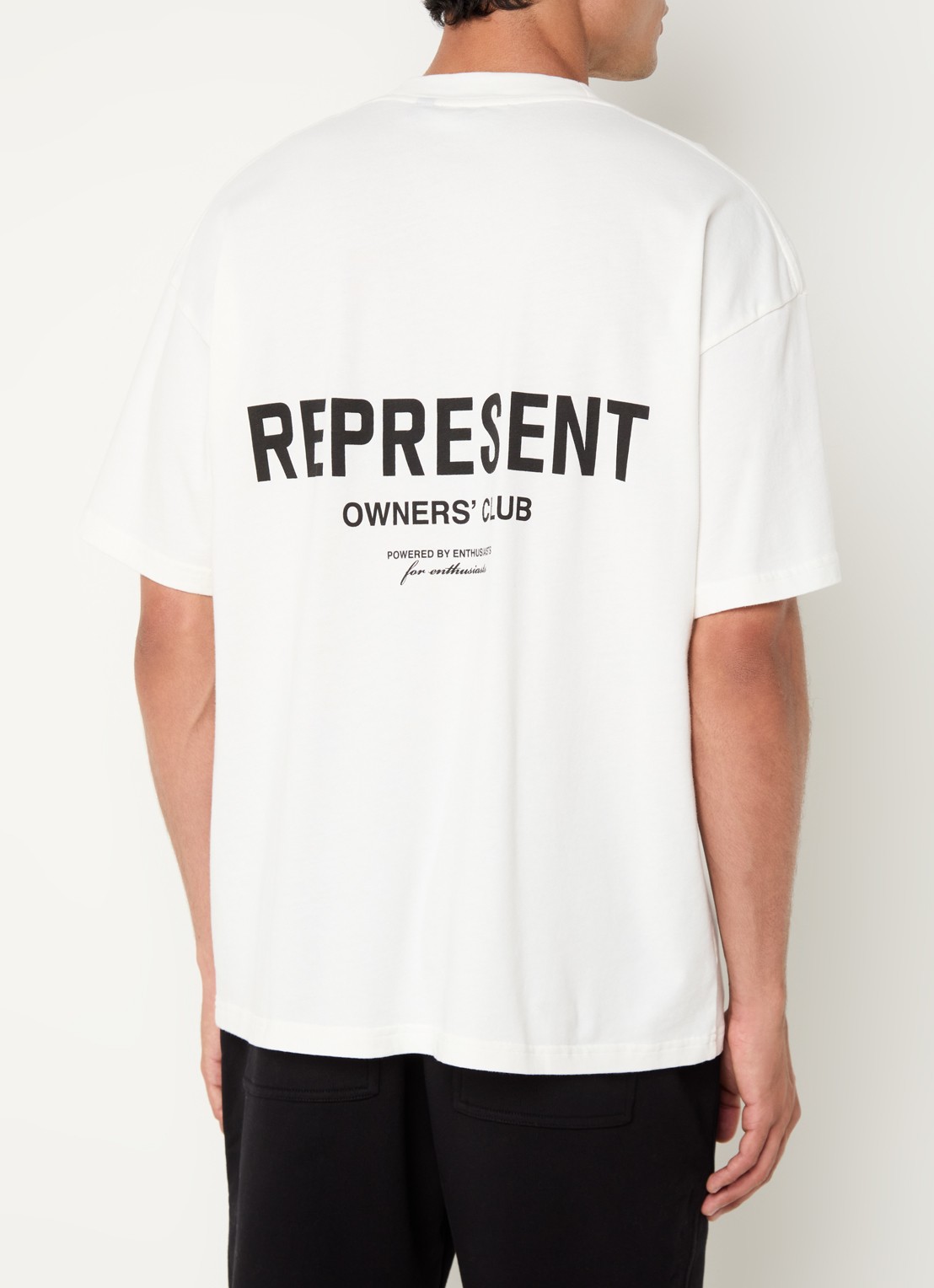 Represent Owners Club T-shirt met logo- en backprint - detail 4 wit