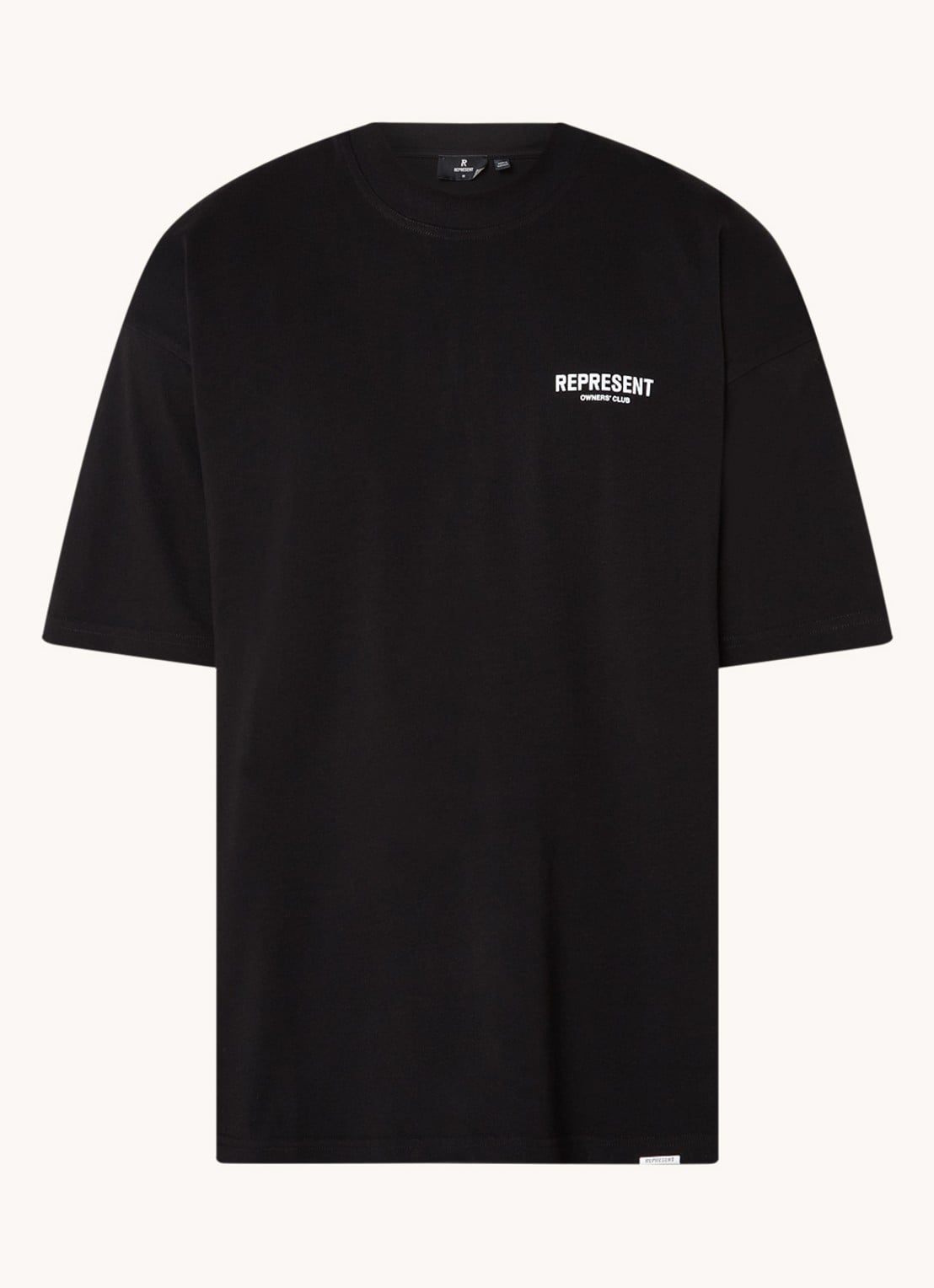 Represent Owners Club T-shirt met logo- en backprint - voorkant 3 zwart