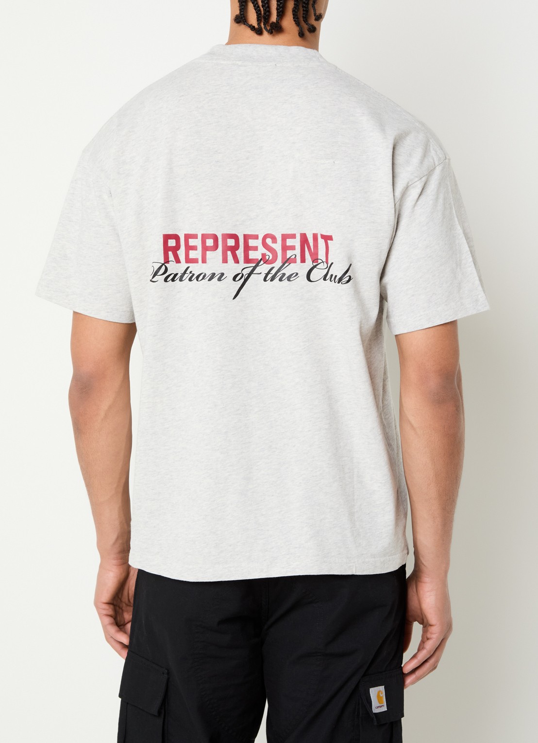 Represent Patron of the Club T-shirt met logo- en backprint - detail 4 grijsmele
