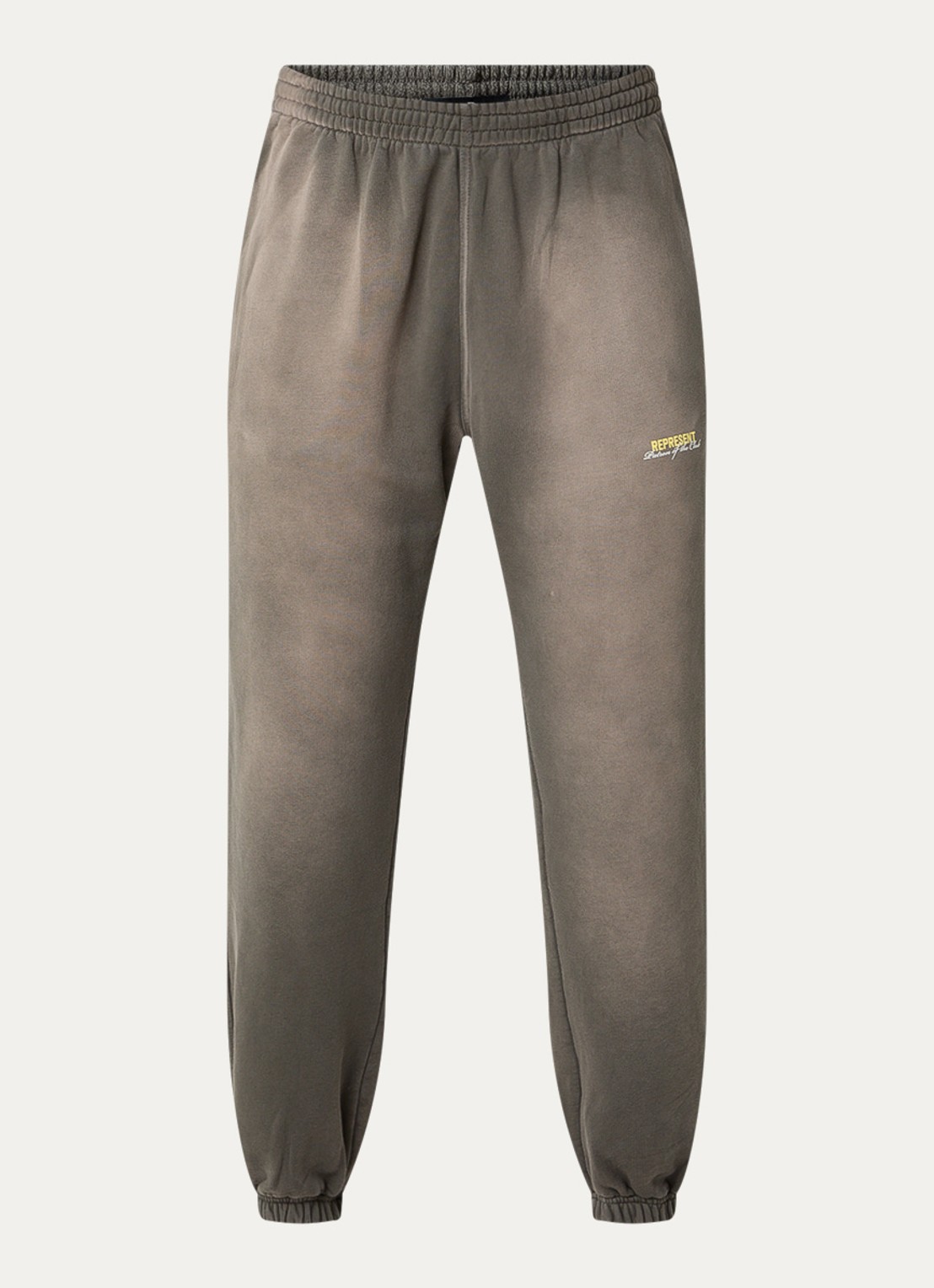 Represent Patron Of The Club tapered fit joggingbroek met verwassen afwerking en steekzakken - voorkant 2 olijfgroen