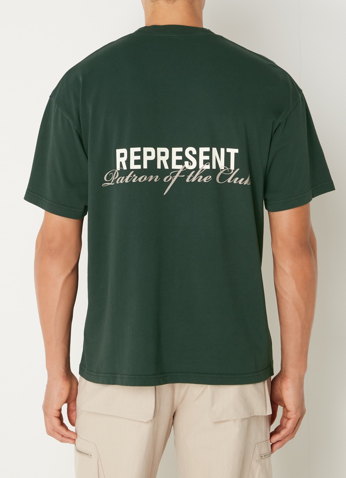 Represent Patron T-shirt met logo- en backprint • Donkergroen • de ...