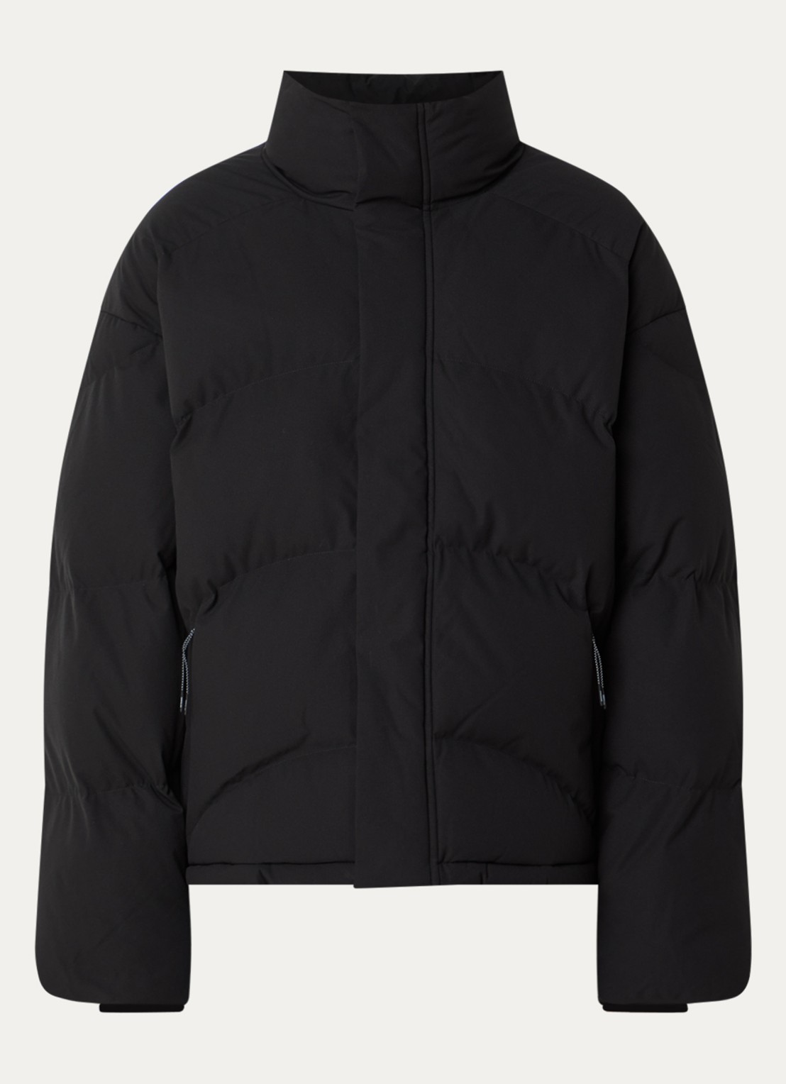 Represent Puffer jack met steekzakken - voorkant 3 zwart