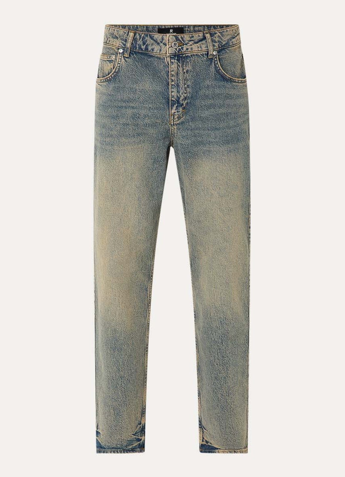 Represent R2 straight leg jeans met gekleurde wassing - voorkant blauw