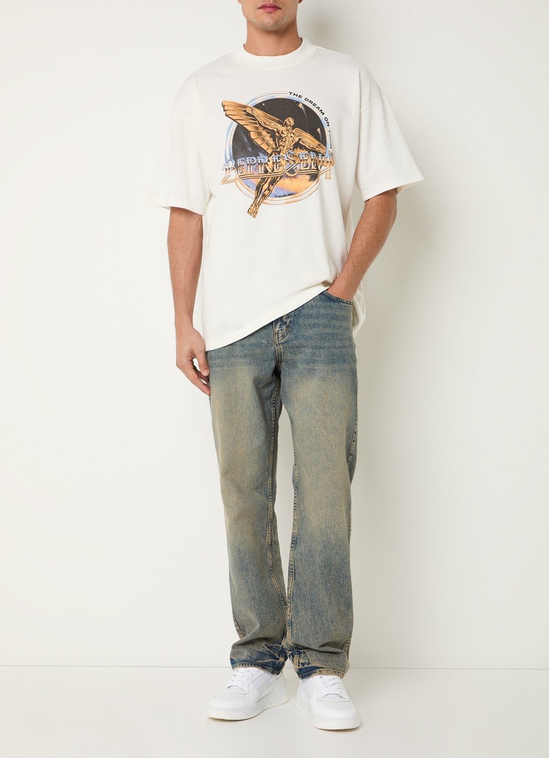 Represent R2 straight leg jeans met gekleurde wassing - voorkant 2 blauw