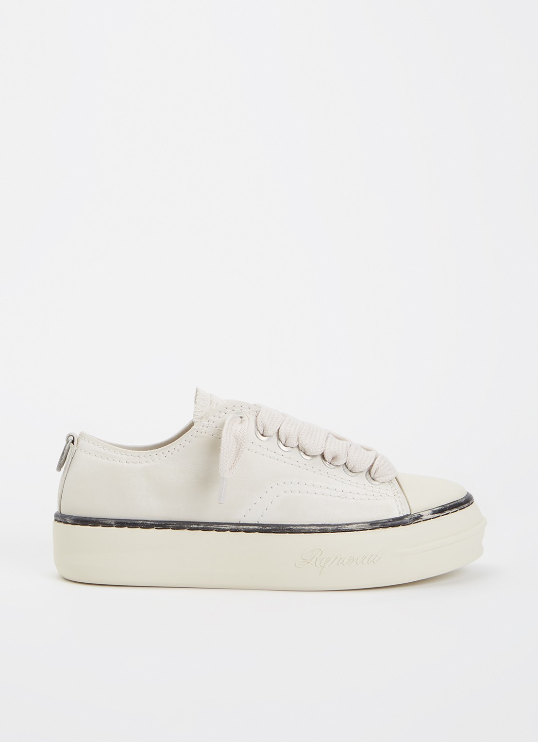 Represent Rep-Cap sneaker van leer met destroyed afwerking  - voorkant 2 gebroken wit