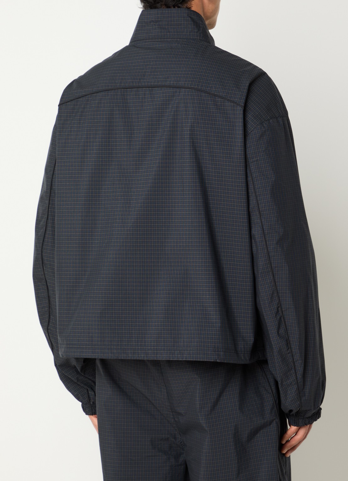 Represent Riot jack met ruitdessin en steekzakken - achterkant 2 donkerblauw