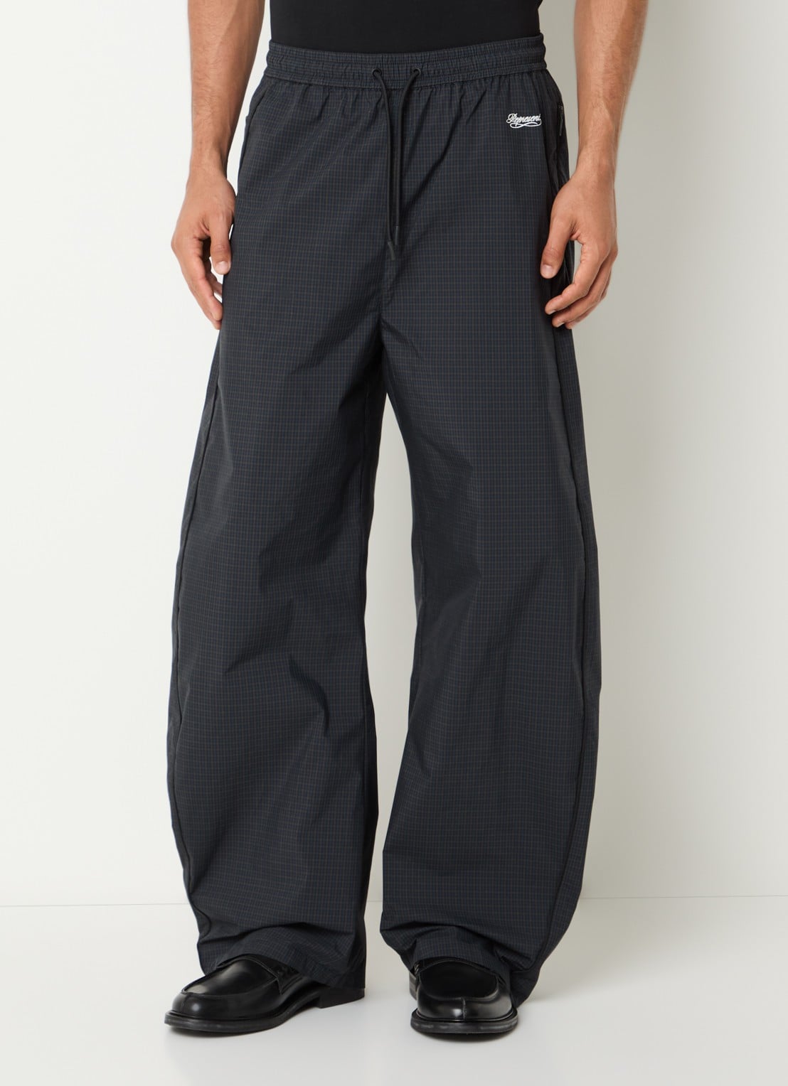 Represent Riot wide fit broek met ruitdessin en steekzakken - detail 4 donkerblauw