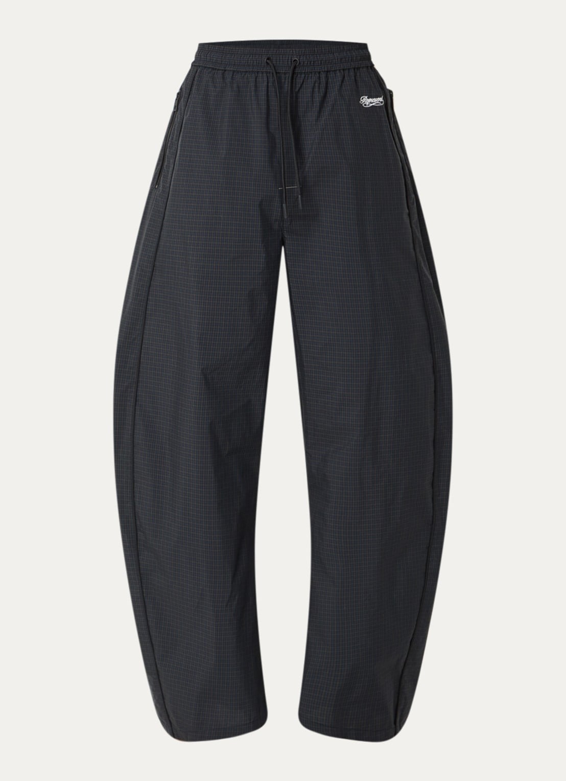 Represent Riot wide fit broek met ruitdessin en steekzakken - voorkant 2 donkerblauw