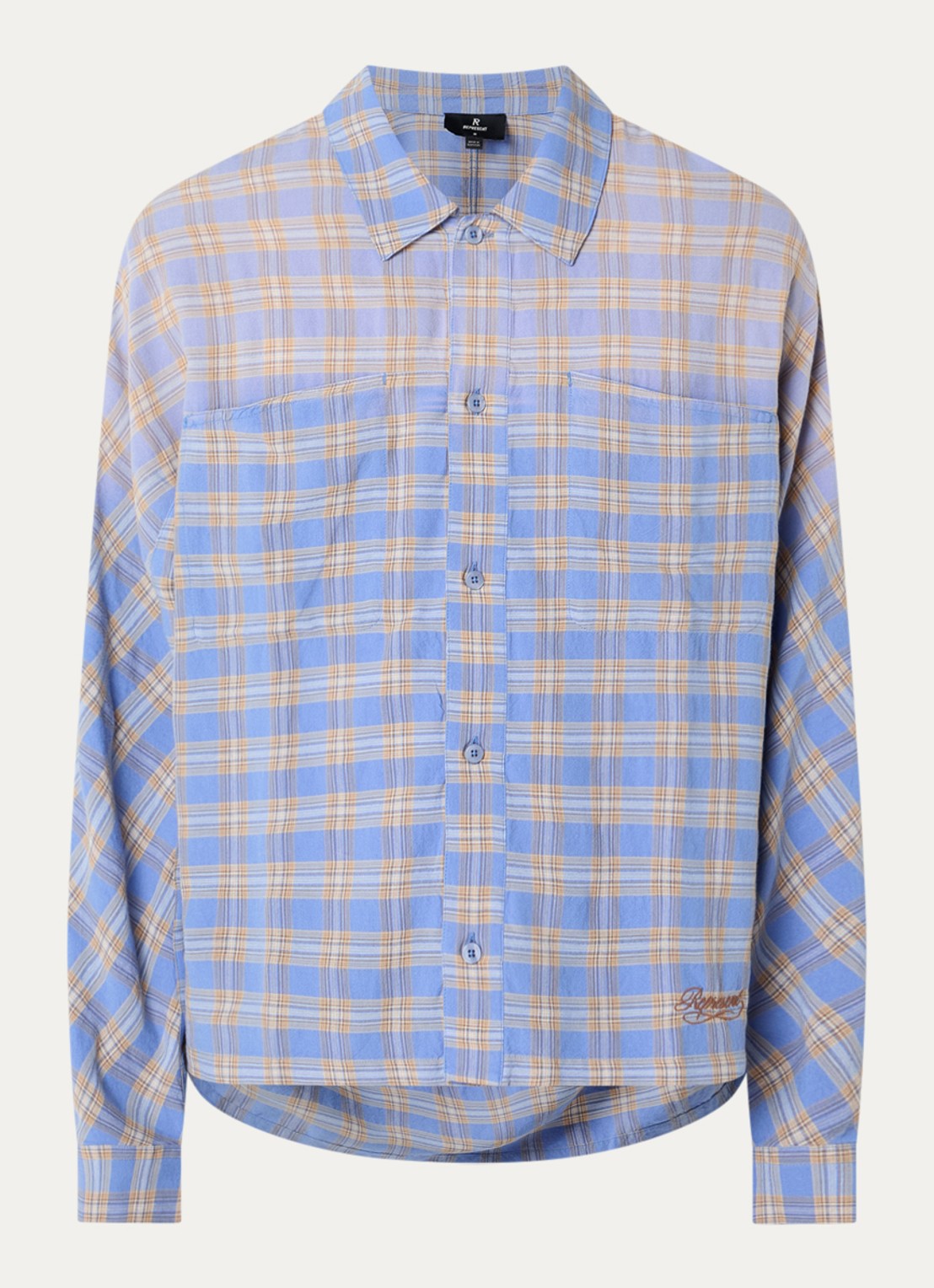 Represent Santa Monica comfort fit overhemd met borstzak en ruitdessin - voorkant 3 lila