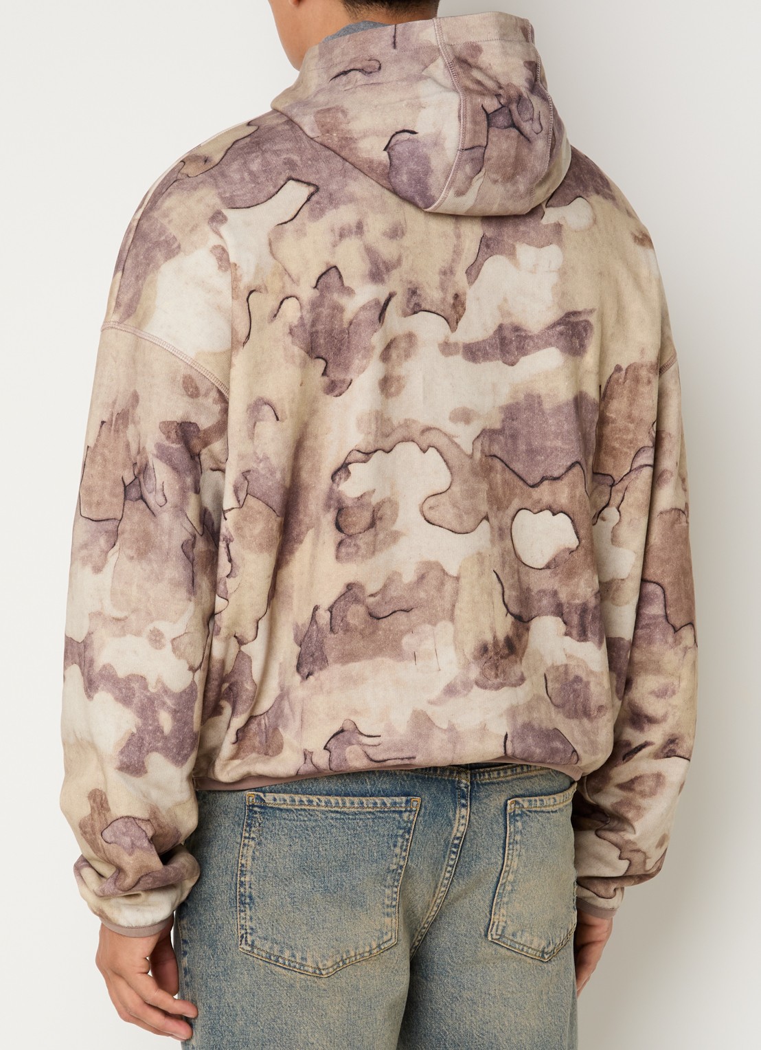 Represent Storm hoodie met print en kangoeroezak - achterkant 3 beige